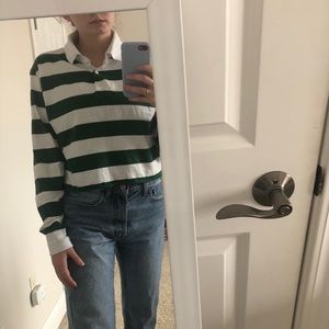 Brandy Melville striped cropped rugby long sleeve